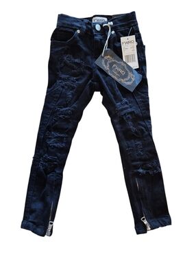 FWRD Denim Toddler Stacked Distressed Skinny 5 Pocket Jeans Black Size 2 NWT
